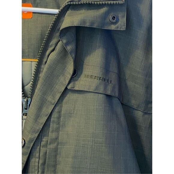 Merrell Men’s Green Waterproof Outdoor Utility Parka Jacket Size L Hooded Coat - Picture 5 of 8